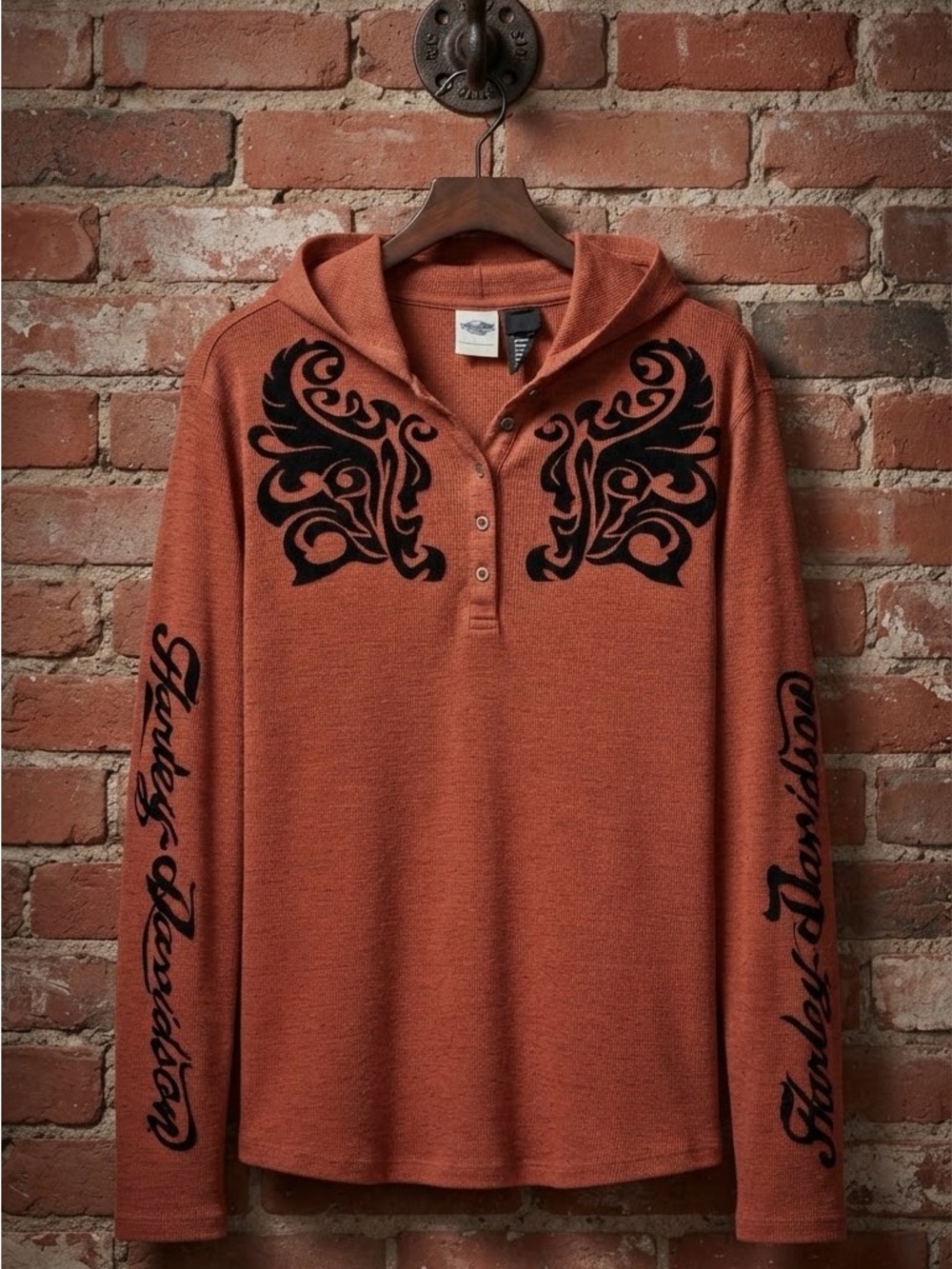 Harley-Davidson Women’s Rust/Burnout Long Sleeve Thermal Hoodie